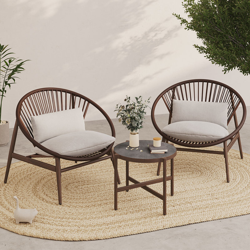 Elinor 2 - Person Outdoor Seating Group with Sunbrella Cushions