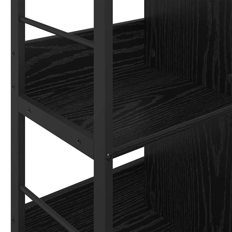 102.01cm W Steel Etagere Bookcase, Black Oak, (3 Shelves) 104.5cm. H x 102cm. W x 32cm. D