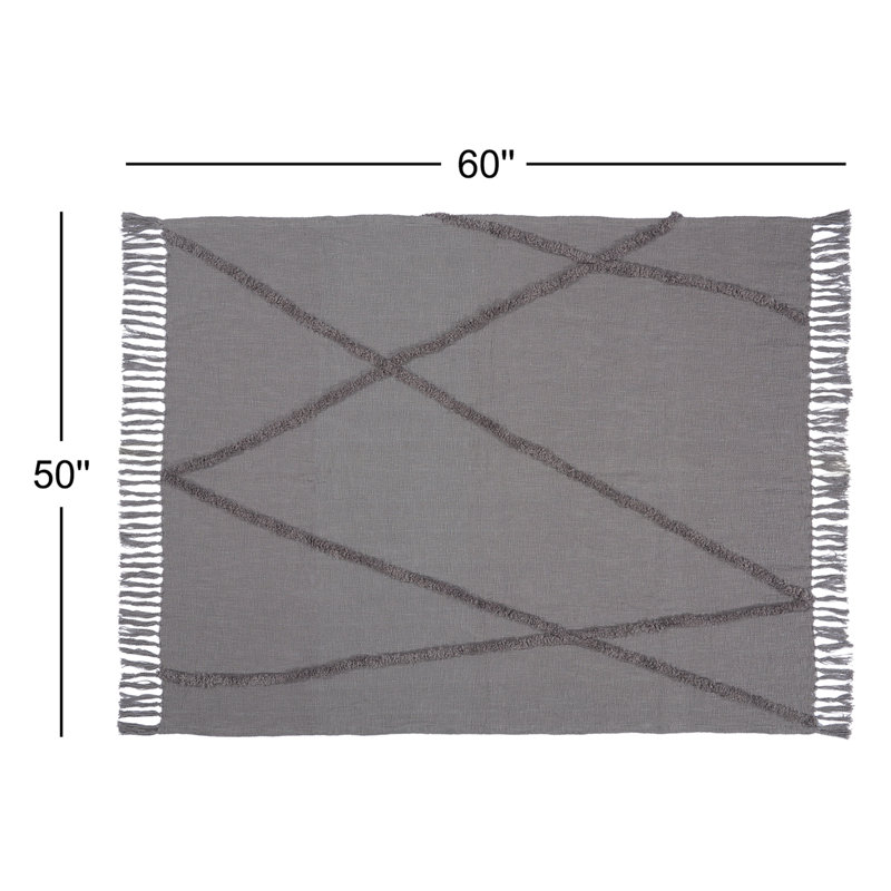 Ruzmira Hand Woven Throw Blanket, Gray