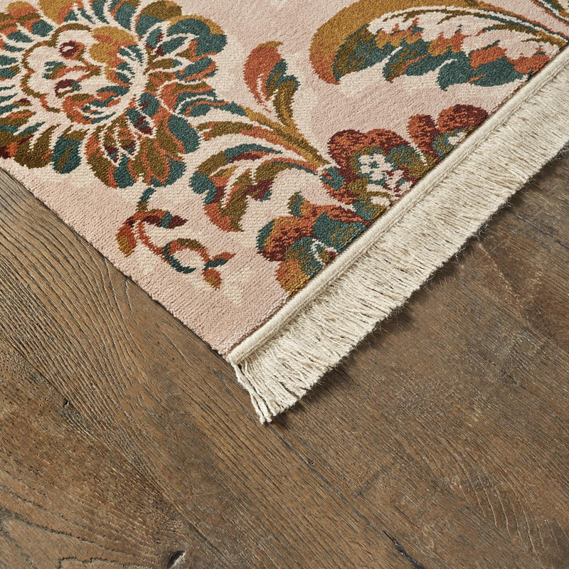 Amaranthine Machine Woven Oriental Area Rug in Tourmaline/Red/Green/Orange