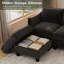Canapé modulaire rembourré en L en chenille de 85,6 po avec repose-pieds Esai-1627188450