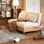 Canapé-lit blanc en tissu givré minimaliste moderne avec coussins-960135271