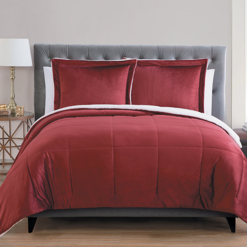 Polyester Standard Comforter, Queen Comforter + 2 Shams, Gray