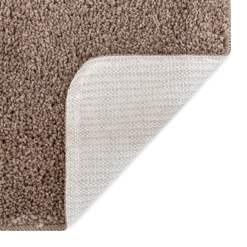 Microfiber Non-Slip Bath Mat Rectangular, Brown, 60cm, 90cm