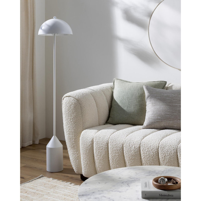 Jemma 59'' Traditional Floor Lamp, White, White