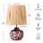15’’ Handcrafted Leopard-Print Glass Table Lamp with Natural Raffia Shade