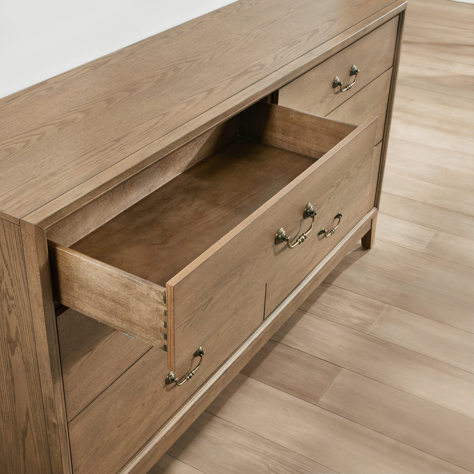 Bartlett 67" Oak Double Dresser, Brown