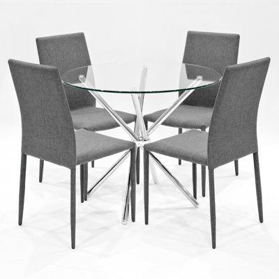 Mikaela 4 -Person Glass Dining Set