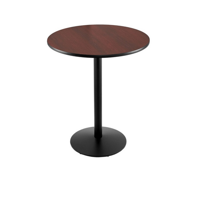 Table piédestal à hauteur de comptoir, Noir, Diamètre de 30 po