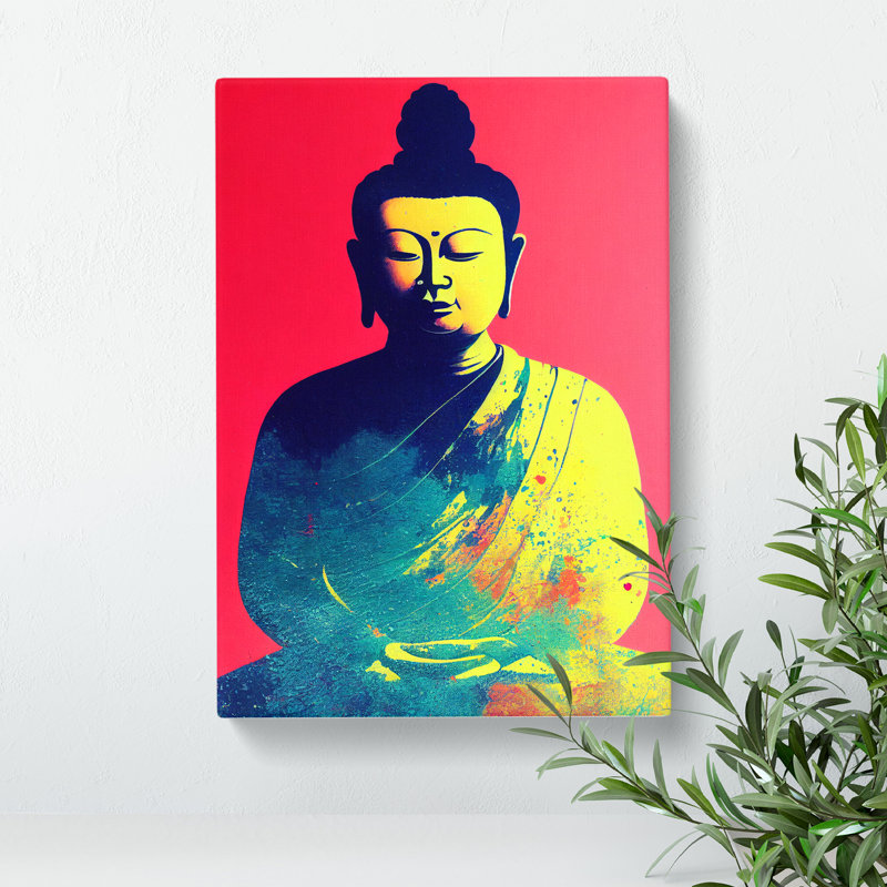 Buddha Splashed No.2 - Wall Art, Wrapped Canvas, 60cm H x 40cm W x 3cm D, No Matte