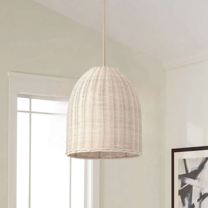 1 - Light Natural Dome Pendant, Gold