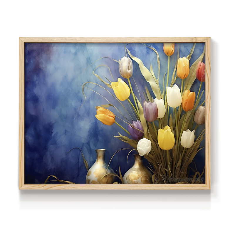 Série florale - Lxxxiv - reproduction encadrée, H 8 po x l 10 po, Naturel