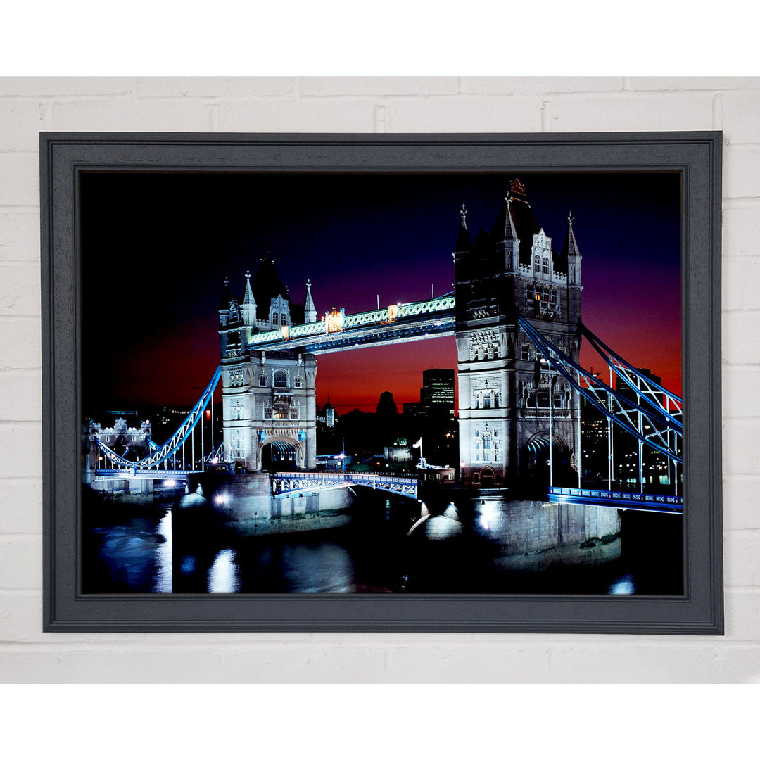 Gerahmtes Leinwandbild London Tower Bridge Night Vision