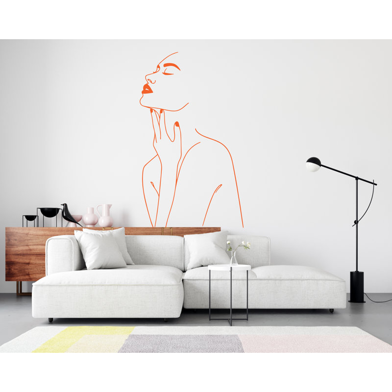Adhésif mural fille, art mural, décorations fille, 304DRE, 21 po x 35 po, Orange