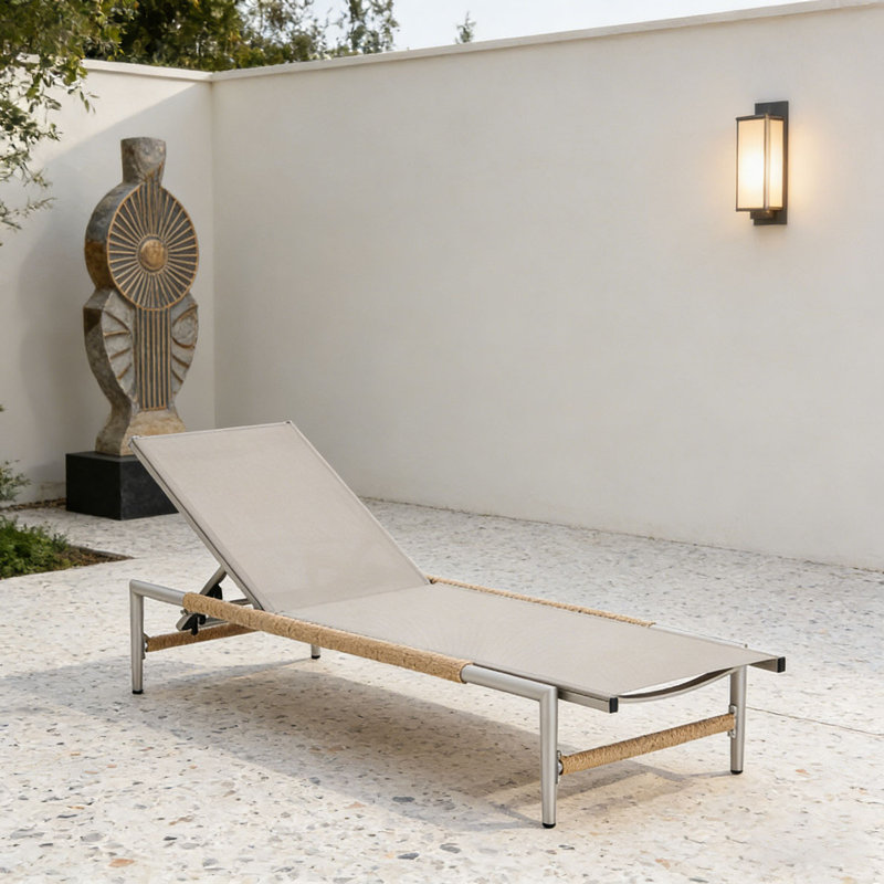 Outdoor Patio Aluminun Chaise Lounge, 1