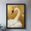 Reproduction d'art encadrée noire rétro «The Swan with a Crown»-187091769