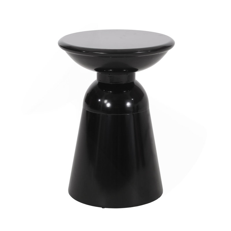 Outdoor Metal End Table -Large, Black