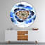 Fleur fractale bleu foncé - horloge murale moderne-34141325
