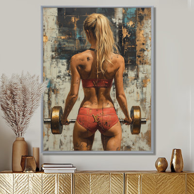 «Gym Model Woman Lifting The Deadlift II - Fashion Gym Girl», décoration murale