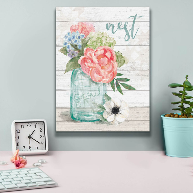 "Epic Graffiti" Pastel Flower Market 2 "par Mary Urban, art mural sur toile, H 16 po x l 12 po x P 0,75 po