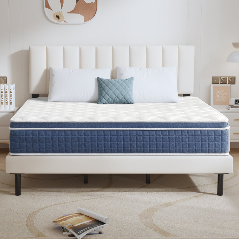 12 Inches No-Noise Innerspring and Memory Foam Mattress Plush Feeling, Mattress in a Box, Full
