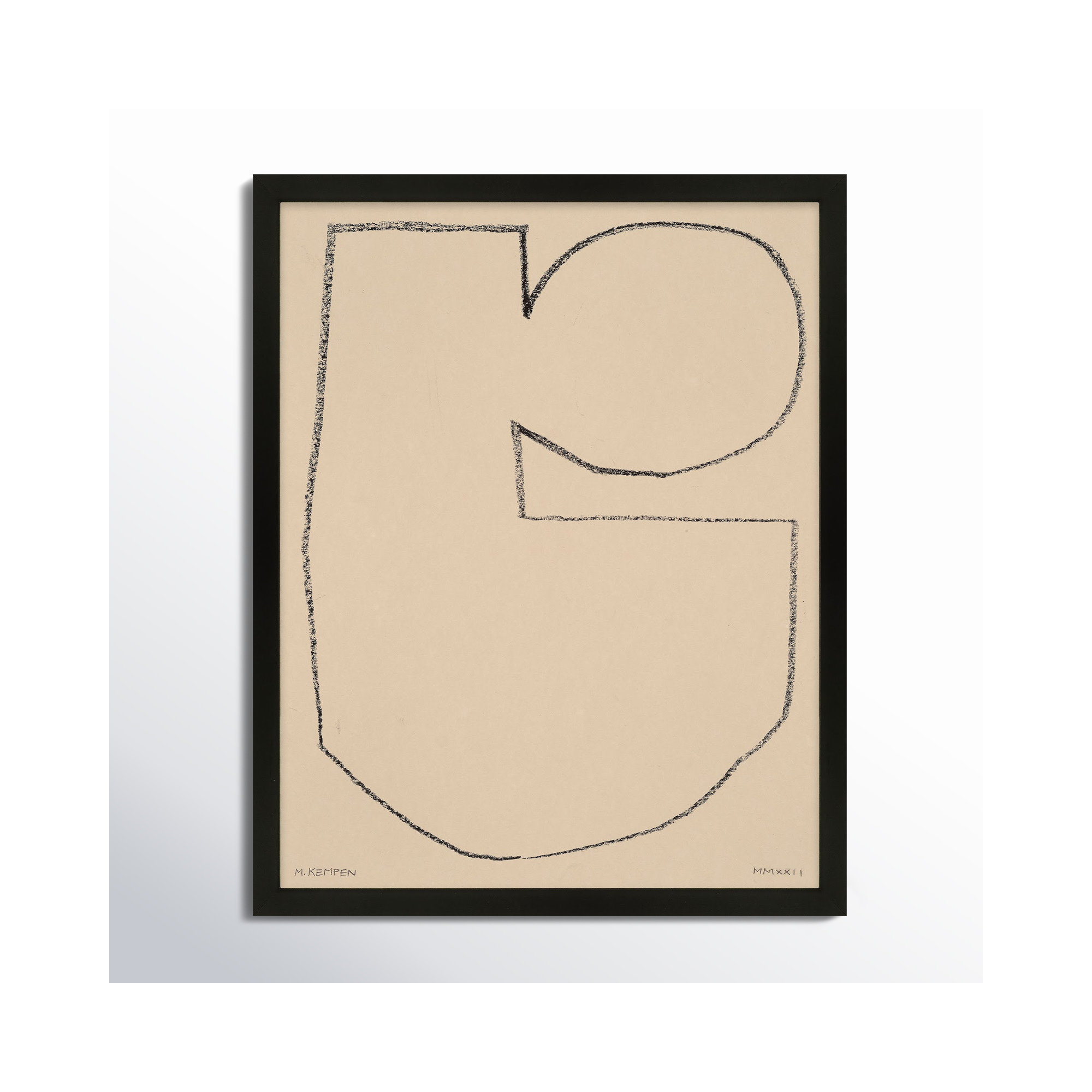 Outlines 5 by Michael Kempen, 30" W x 38" H, Black Framed