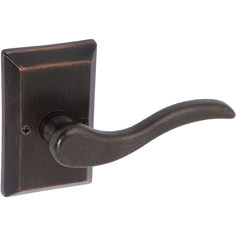 Sandcast Collection Single Dummy Door Lever, Right, Aged Bronze