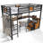 Twin XL Loft Bed with Desk & Storage, Metal Frame, Non-Woven Fabric Drawers, Noise-Free, Ladder Included, Black