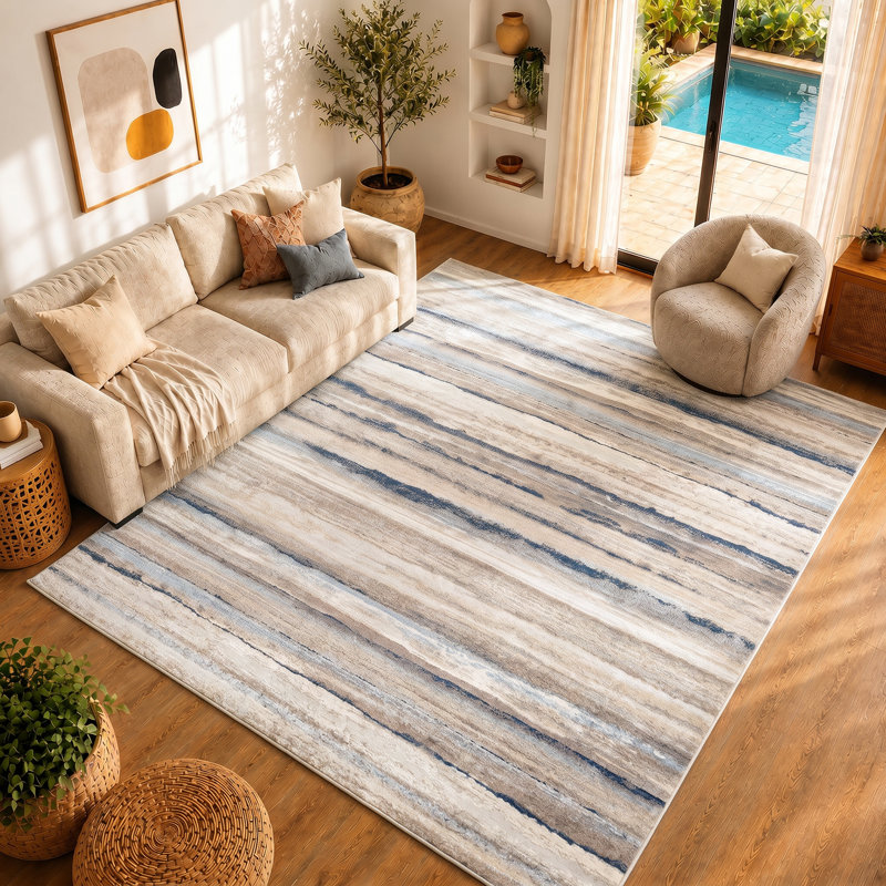 Striped Area Rug, Rectangle 200 x 274cm