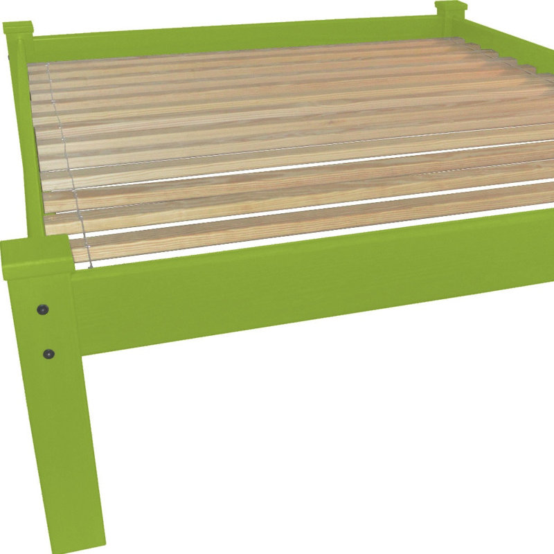  Structure de lit simple en bois massif vert lime Brighton - Simple, vert