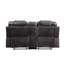 Causeuse inclinable en cuir synthétique Braylon Magnetite avec porte-gobelet