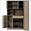 Buffet traditionnel autoportant avec huche, grande armoire de rangement pour garde-manger, armoire latérale coulissante et tiroir pour la vie organisée