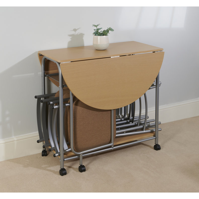 Lyusi 4 -Person Drop Leaf Dining Set, Oak