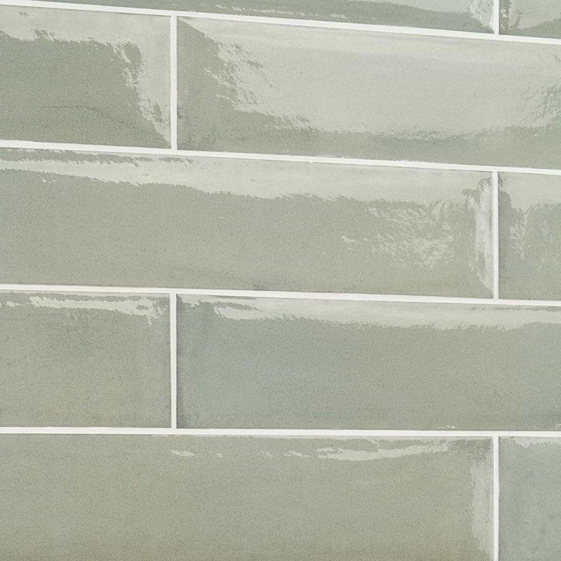 Paint 3x16 Glossy Porcelain Tile, Verde Green
