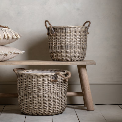 Bay Isle Home Wicker / Willow / Linen Decorative Basket