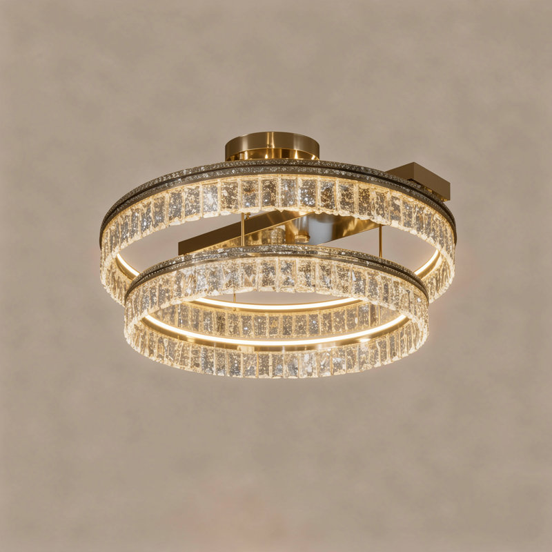 Lustre encastré en cristal Halo