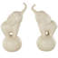 Cole And Grey Ceramic Trumpeting Elephant Decorative Sculpture With Round Base