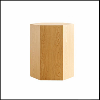 Hexagon MDF Coffee Table - Nature Wood Grain Sticker, Modern Fully Assembled End Table for Small Spaces (Living Room/Bedroom)