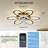 5 PCS Blades Ceiling Fan with Lights Remote Control.APP, 25" Black, 6 Speeds 3 Light Color Low Profile Flush Mount Ceiling Fan for Kitchen Bedroom