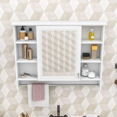 Solution de rangement pour salle de bain élégante avec intérieur réglable, porte miroir