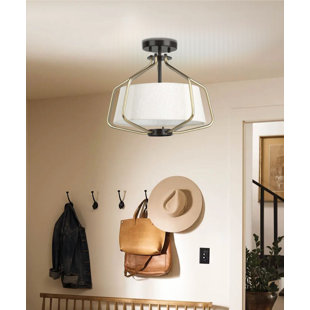 Geib Fabric Semi Flush Mount