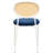 Charlotta Modern Cane Rattan Dining Chair, Boho Wicker Side Chair with Velvet Round Cushion Seat, Mid-Century Accent Seating with White Metal Legs-2083698790-2101938390