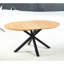 Table extensible avec plateau et pieds en métal pour les zones de travail de salle à manger, 120 / 160X120x75cm, finition chêne teinté, pieds de bureau faciles à assembler, Aura naturelle, installation rapide