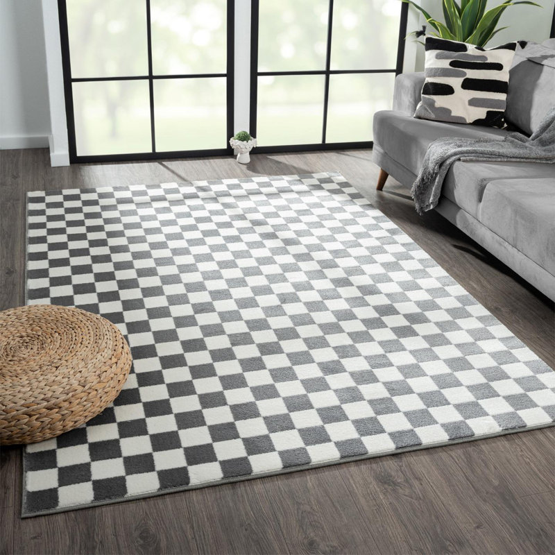 Checkered Indoor Rug, Rectangle 5' x 7'