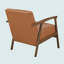 Chaise d'appoint rembourrée en similicuir brun avec coussin d'assise 1 pièce