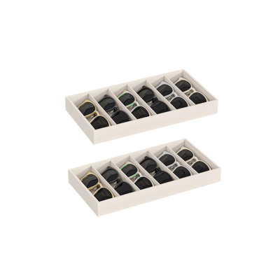 Plateau de rangement pour lunettes de soleil, rangement pour plusieurs paires de lunettes, organisateur de tiroir pour bijoux et lunettes de soleil (Beige 2)