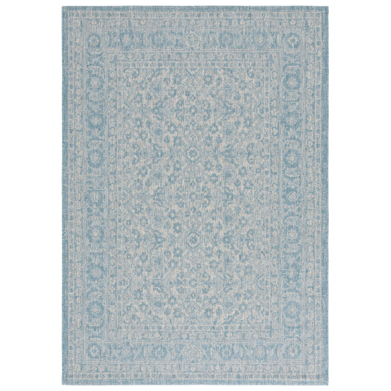Courtyard 8741 Oriental Indoor/Outdoor Rug, 6'-7" X 9'-6" Rectangle