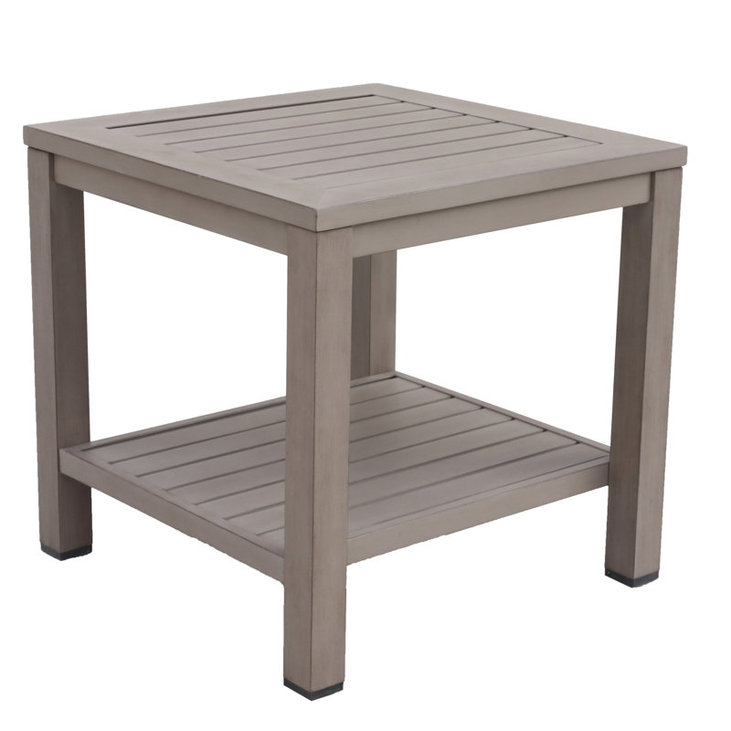 Rust - Table d'appoint en aluminium multicolore avec tablette, de forme carrée, l 23 po de largeur, profonde, 21,5 po de hauteur, 19 lb, idéale pour les déjeuners de patio et les réceptions, couleur, l 23,16 po de profondeur, largeur, 22,02 po de hauteur,