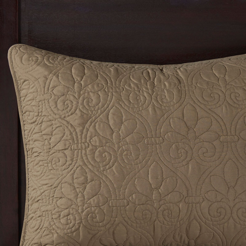 Mocha King Reversible Microfiber Coverlet Set