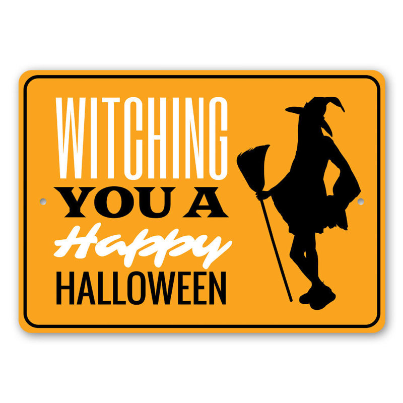 Panneau d'Halloween en aluminium, H 18 po x l 12 po x P 0,06 po
